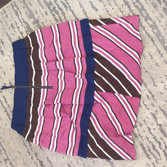 ANTHROPOLOGIE Maeve Ellery Striped Pleated Tiered Skirt with Pockets - Picture 5 of 7